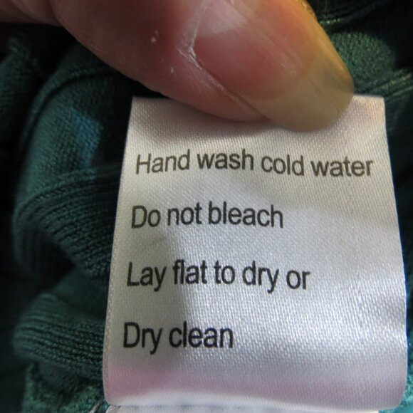 Belldini Ivory to Size Teal Ombre Rhinestone Zipper Jacket Cardigan Knit Large - Picture 12 of 12